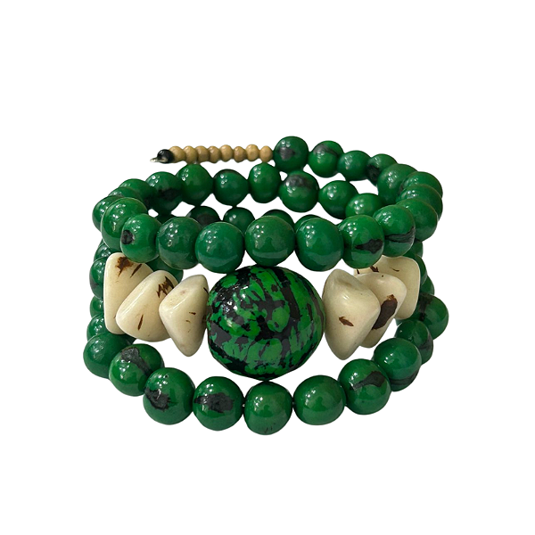 Pulseira Voltas Açaí Verde Escuro - Rosa - AL