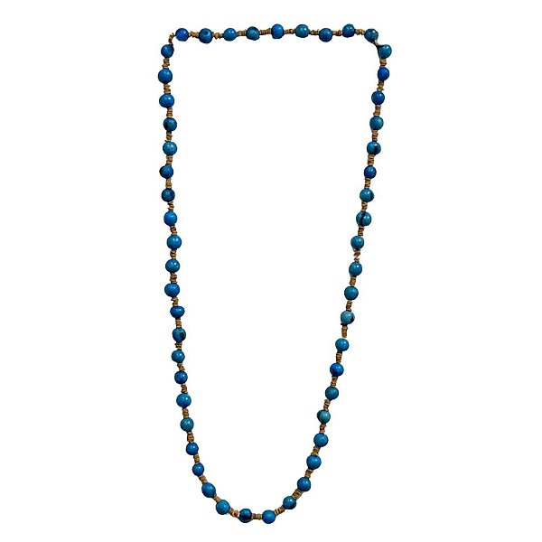 Colar de Açaí com Morototó Curto Azul - Rose - AM
