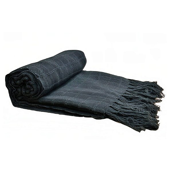 Manta em Tear Manual Preta 1.55 x 2.50 - T.A.E.F - MG