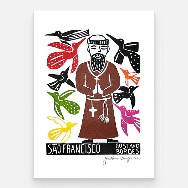Xilogravura São Francisco P - Gustavo Borges - PE