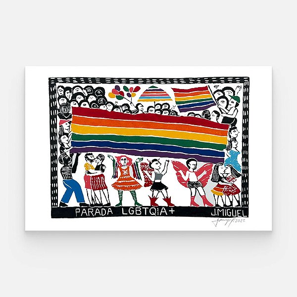 Xilogravura "Parada LGBTQIA+" G - J. Miguel - PE