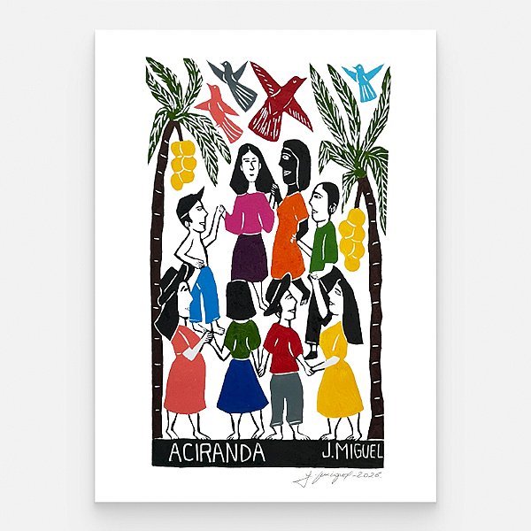 Xilogravura "A Ciranda" G - J. Miguel - PE