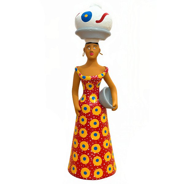 Boneca Lavandeira G Vestido Vermelho - Ednaldo - PE