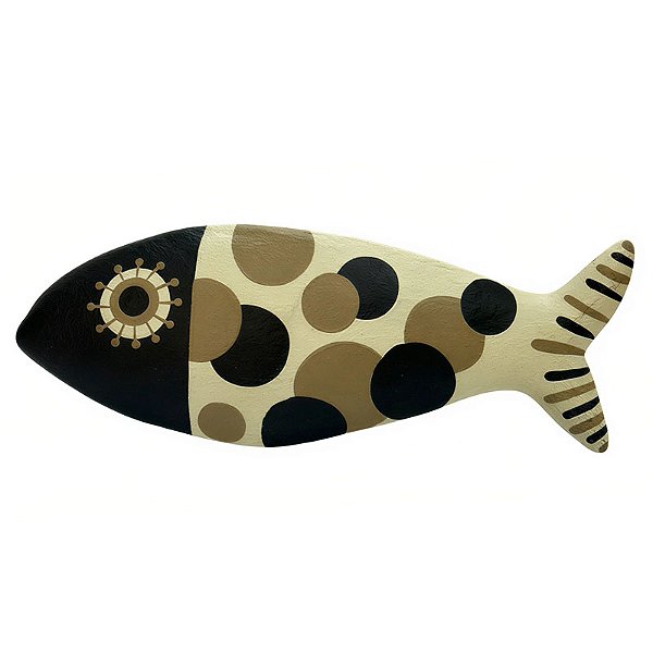 Peixe Pintura Preto e Marfim P - Tacy Pontual - PE