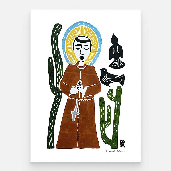 Xilogravura "São Francisco" P 2026 - Edna - PB