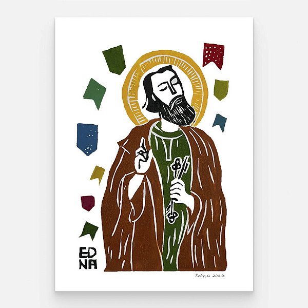 Xilogravura "São Pedro" P 2026 - Edna - PB