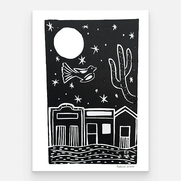 Xilogravura "Noite" P (PB) - Edna - PE