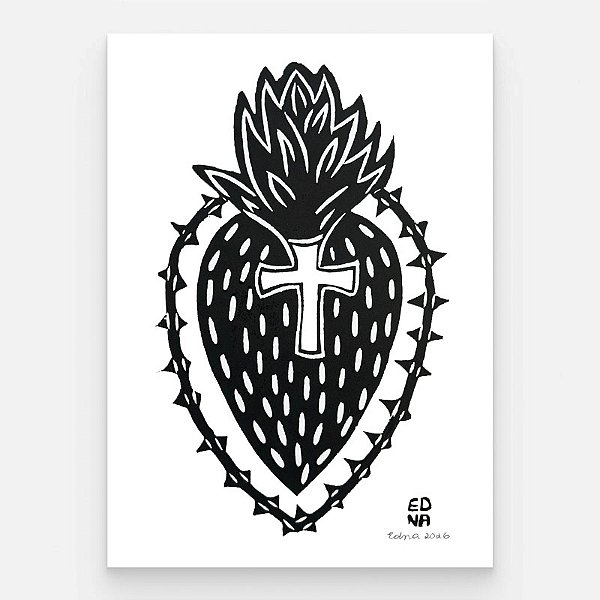 Xilogravura "Coração Sagrado" P (PB) 2026 - Edna - PE