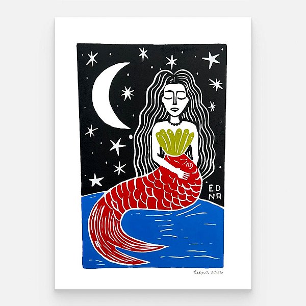 Xilogravura "Yemanjá" M 2026 - Edna - PE