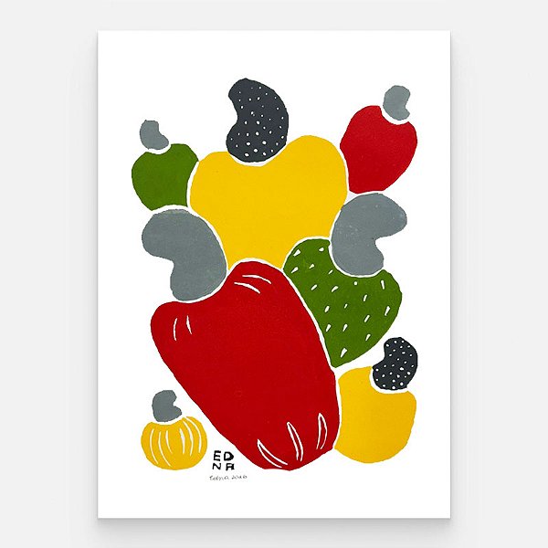Xilogravura "Caju" M 2026 - Edna - PE