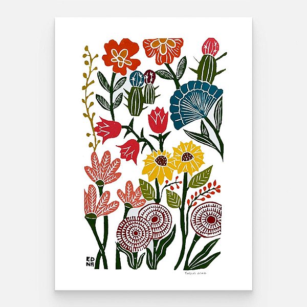 Xilogravura "Primavera" G - Edna - PE