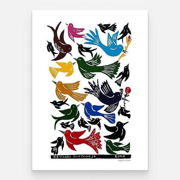 Xilogravura "Revoada Sertaneja" G - Edna - PE