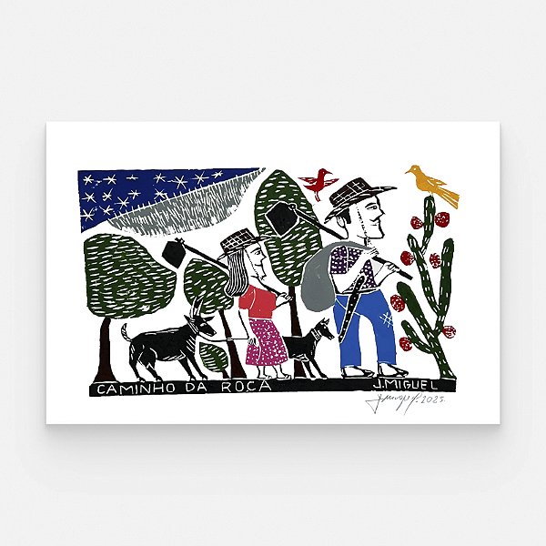 Xilogravura "Caminho da Roça" G 2025 - J. Miguel - PE