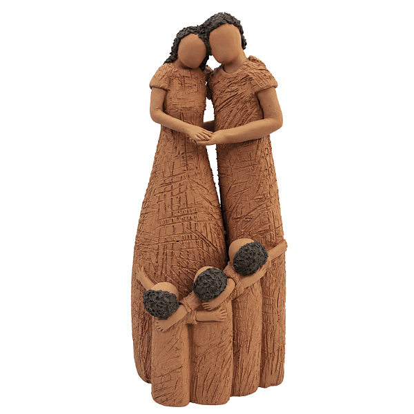 Escultura Casal HM com 3 Filhos M - João Paulo Mota - MG