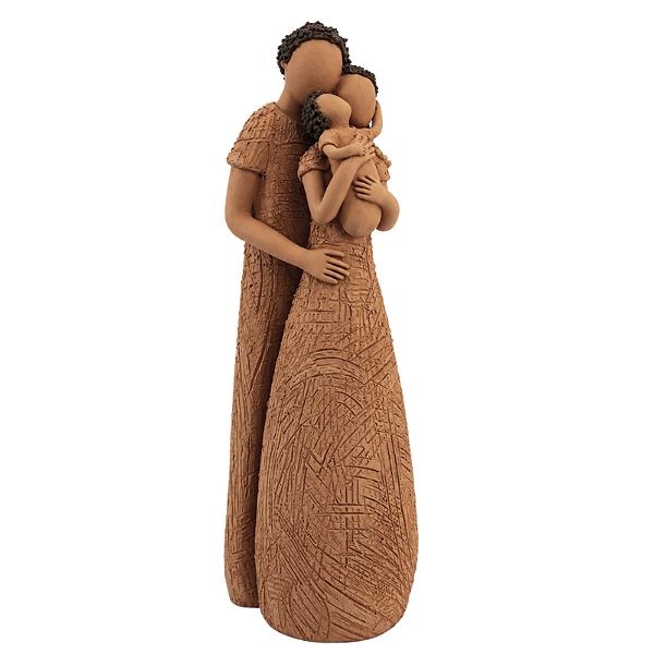 Escultura Casal HM com 1 Filho M - João Paulo Mota - MG