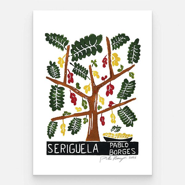 Xilogravura "Seriguela" P 2026 - Pablo Borges - PE
