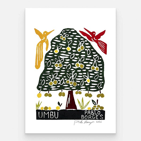 Xilogravura "Umbu" P 2026 - Pablo Borges - PE