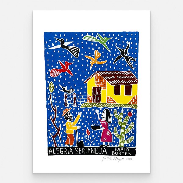 Xilogravura "Alegria Sertaneja" M 2026 - Pablo Borges - PE