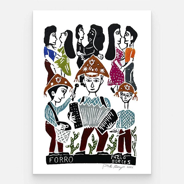 Xilogravura "Forró" M 2026 - Pablo Borges - PE