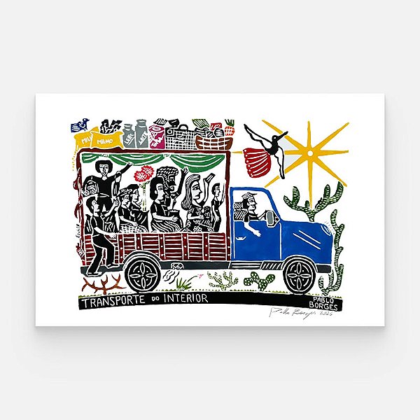 Xilogravura ''Transporte do Interior 1" G 2026 - Pablo Borges - PE