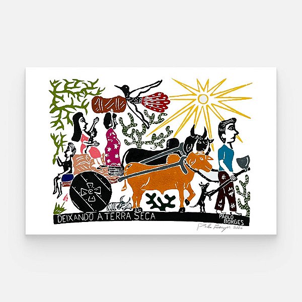 Xilogravura ''Deixando a Terra Seca" G 2026 - Pablo Borges - PE