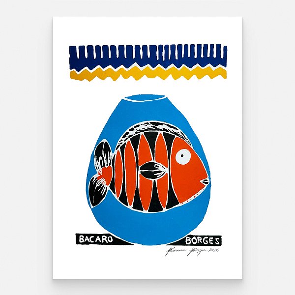 Xilogravura "Peixe" P 2026 - Bacaro Borges - PE