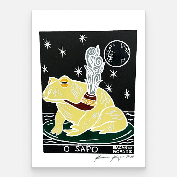 Xilogravura "O Sapo" P 2026 - Bacaro Borges - PE