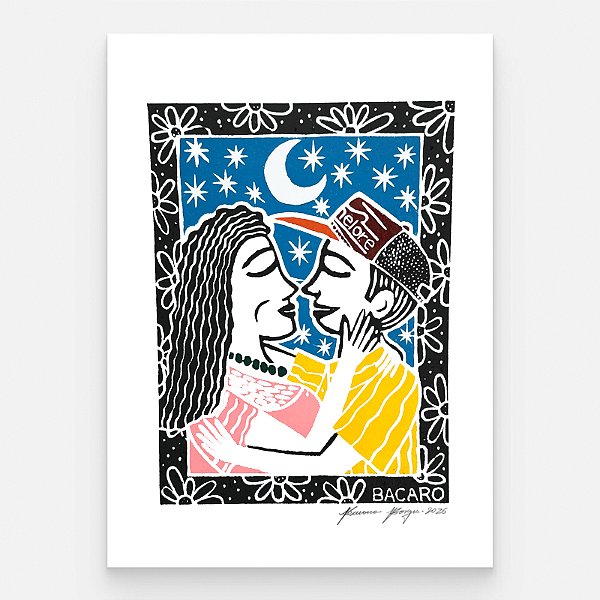 Xilogravura "Namoro" P 2026 - Bacaro Borges - PE