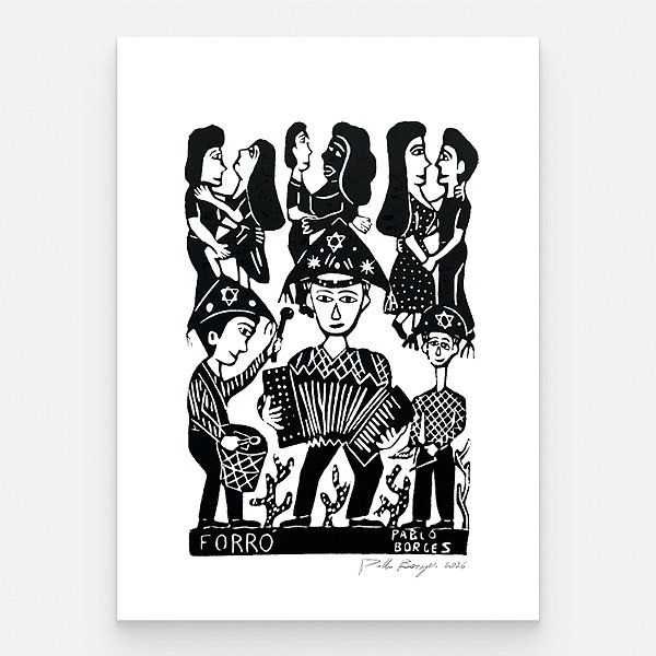 Xilogravura "Forró" M 2026 - Pablo Borges - PE