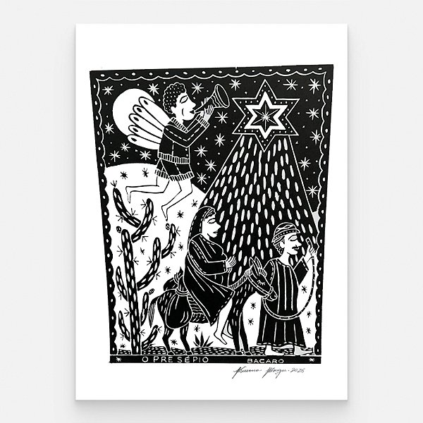 Xilogravura "O Présepio" G 2026 - Bacaro Borges - PE