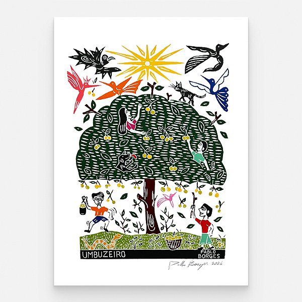 Xilogravura ''Umbuzeiro" G 2026 - Pablo Borges - PE