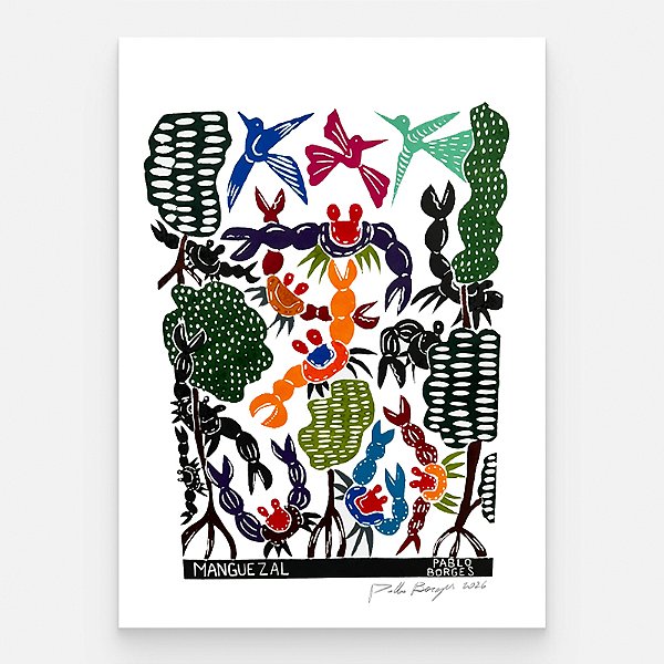 Xilogravura ''Manguezal" G 2026 - Pablo Borges - PE
