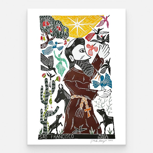 Xilogravura ''São Francisco" GG 2026 - Pablo Borges - PE