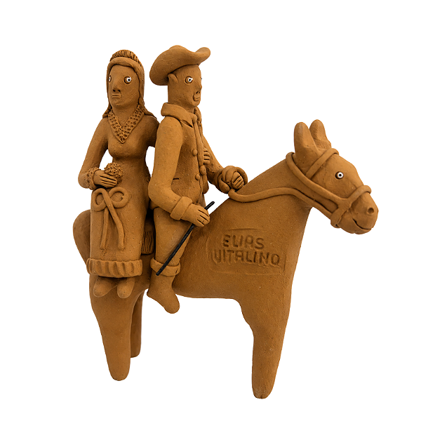 Miniatura Tradicional Noivos a Cavalo - Elias Vitalino - PE