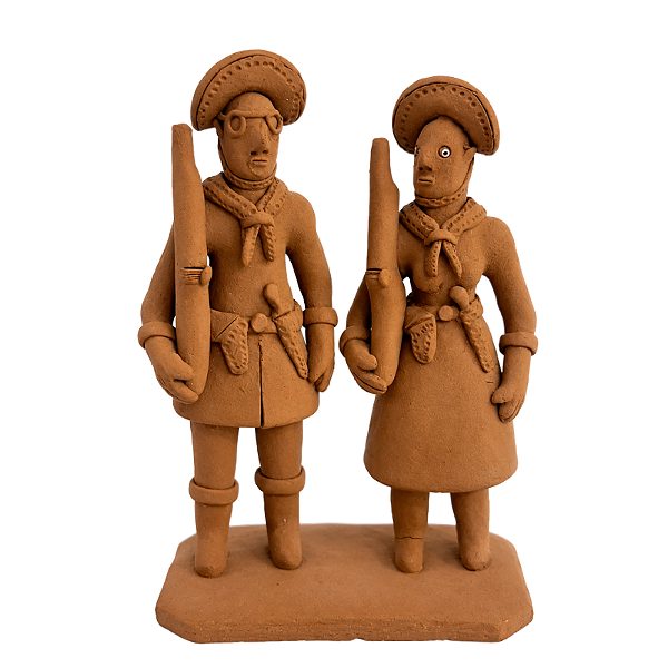 Miniatura Tradicional Casal Lampião e Maria Bonita - Elias Vitalino - PE