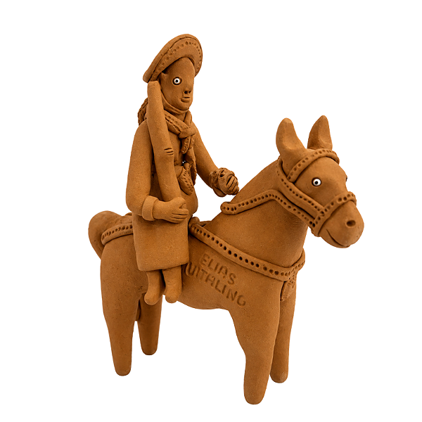 Miniatura Tradicional Maria Bonita no Cavalo - Elias Vitalino - PE