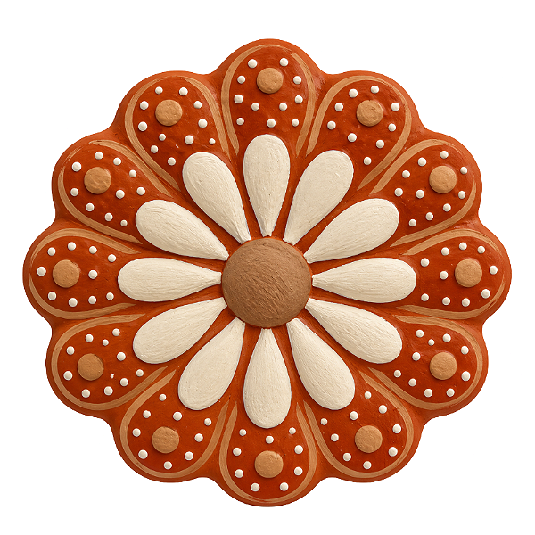 Flor de Parede 10cm Vermelha - Adrielly - Vale do Jequitinhonha - MG