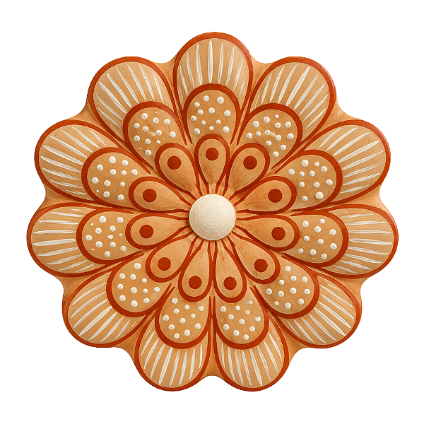 Flor de Parede 12cm Bege - Adrielly - Vale do Jequitinhonha - MG