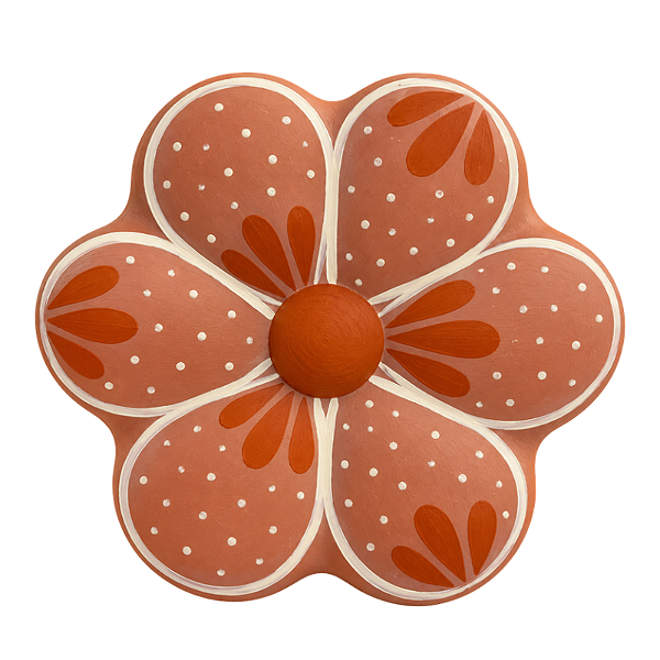 Flor de Parede 14cm Rosa - Adrielly - Vale do Jequitinhonha - MG