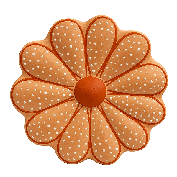 Flor de Parede 16cm Bege - Adrielly - Vale do Jequitinhonha - MG
