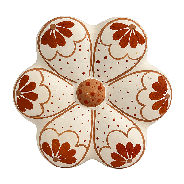 Flor de Parede 14cm Branca - Adrielly - Vale do Jequitinhonha - MG