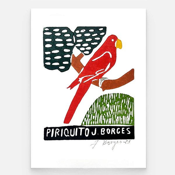 Xilogravura Piriquito P - assinada por J. Borges - PE (Última Peça)