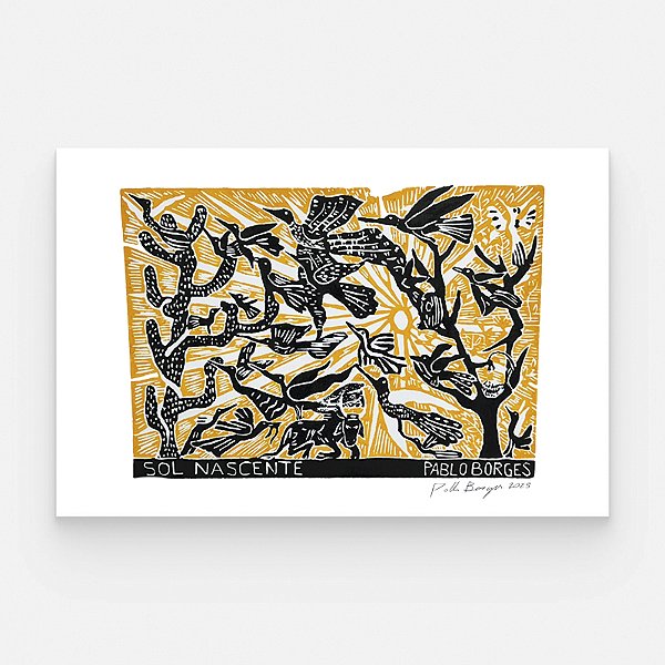 Xilogravura "Sol Nascente" G 2025 - Pablo Borges - PE