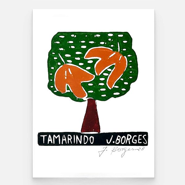 Xilogravura Tamarindo P - assinada por J. Borges - PE (Última peça)