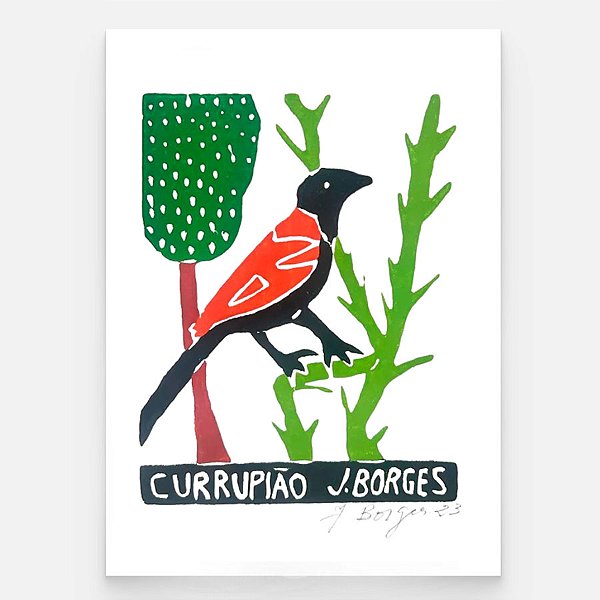 Xilogravura Currupião P - assinada por J. Borges - PE (Última peça)