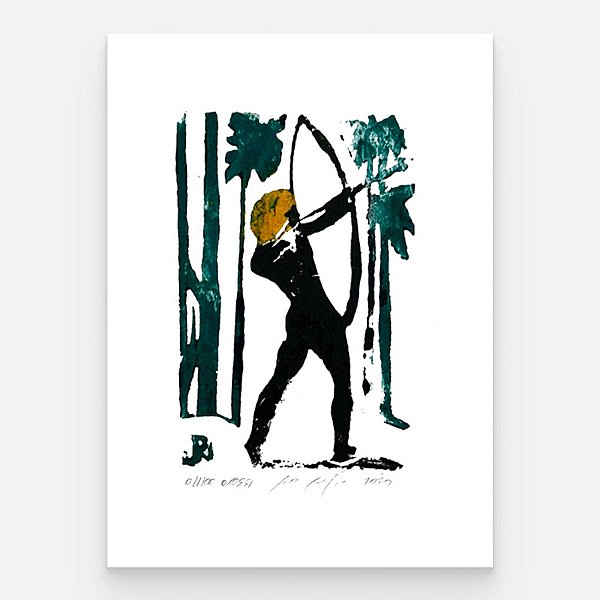 Xilogravura "Oxóssi" P - João Pedro - CE