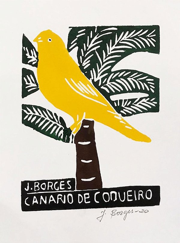 Xilogravura "Canário de Coqueiro" P - J. Borges - PE