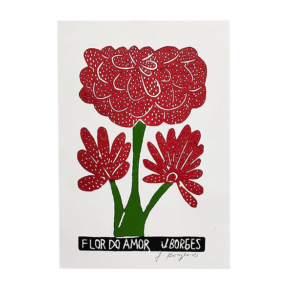 Xilogravura Coleção "Flor do Amor" P -  J. Borges - PE