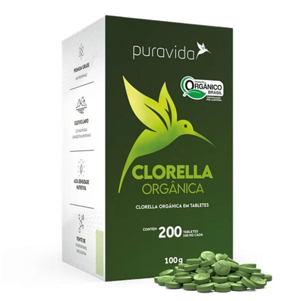 CLORELLA PREMIUM 500MG 200 TABLETES - PURA VIDA