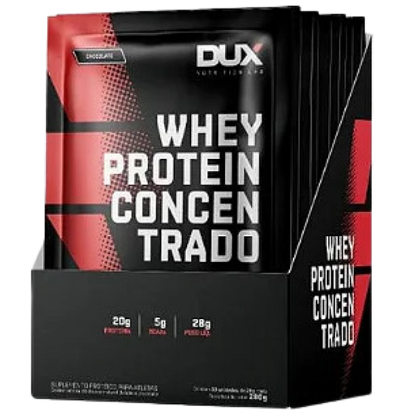 WHEY PROTEIN SACHE CX 10 UNID TODOS SABORES - DUX NUTRITION